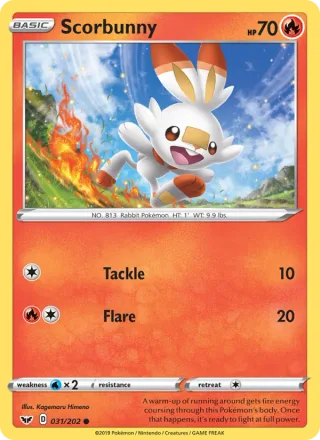 Scorbunny #31 · Sword & Shield Pokémon card