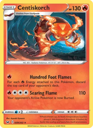 Centiskorch #39 · Sword & Shield Pokémon card