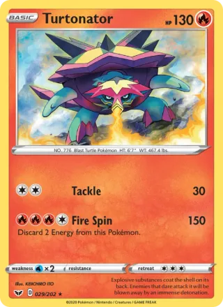 Turtonator #29 · Sword & Shield Pokémon card