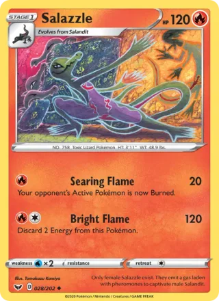 Salazzle #28 · Sword & Shield Pokémon card