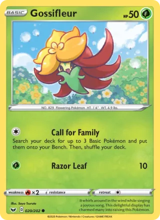 Gossifleur #20 · Sword & Shield Pokémon card