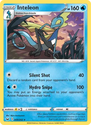 Inteleon #59 · Sword & Shield Pokémon card