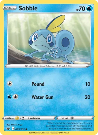 Sobble #55 · Sword & Shield Pokémon card