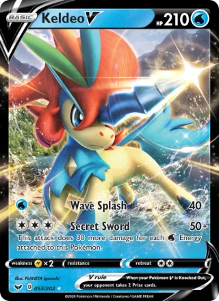 Keldeo V #53 · Sword & Shield Pokémon card