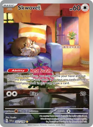 Skwovet #222 · Scarlet & Violet Pokémon card