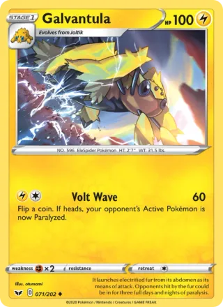 Galvantula #71 · Sword & Shield Pokémon card