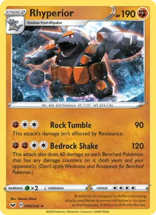 Rhyperior #99 · Sword & Shield Pokémon card
