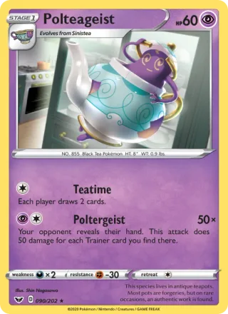 Polteageist #90 · Sword & Shield Pokémon card