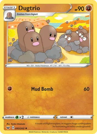 Dugtrio #93 · Sword & Shield Pokémon card
