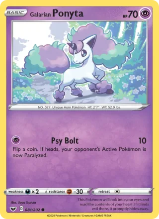Galarian Ponyta #81 · Sword & Shield Pokémon card