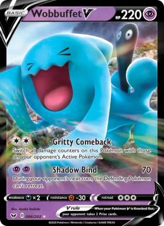 Wobbuffet V #86 · Sword & Shield Pokémon card
