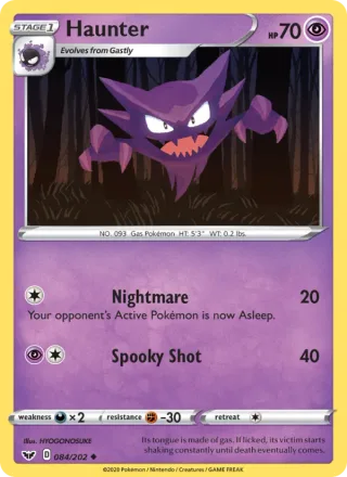 Haunter #84 · Sword & Shield Pokémon card