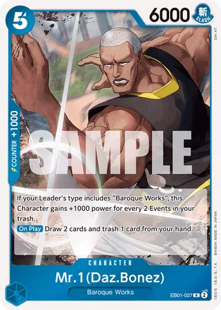 Mr. 1 (Daz.Bonez) #EB01-027 · Extra Booster: Memorial Collection One Piece card