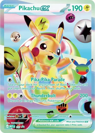 Pikachu ex - 107 (30th Celebration) #107 · MEP Black Star Promos Pokémon card