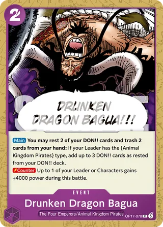 Drunken Dragon Bagua #OP17-078 · The World's Strongest Warriors One Piece card