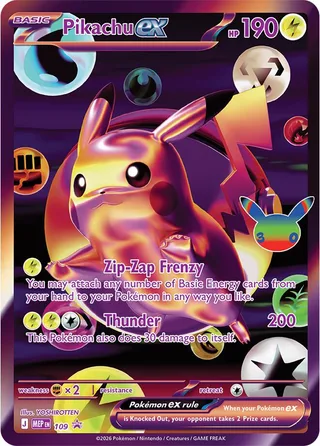 Pikachu ex - 109 (30th Celebration) #109 · MEP Black Star Promos Pokémon card