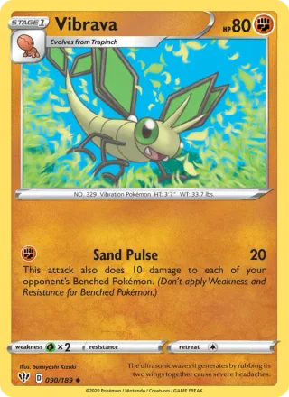 Vibrava #90 · Darkness Ablaze Pokémon card