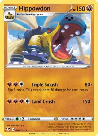 Hippowdon #94 · Darkness Ablaze Pokémon card
