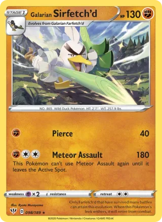 Galarian Sirfetch'd #98 · Darkness Ablaze Pokémon card