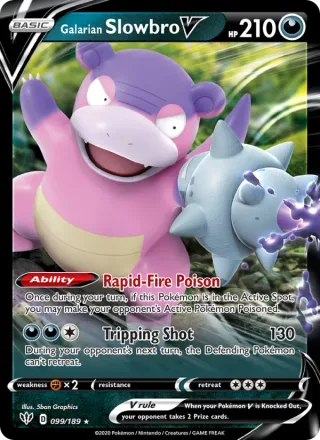 Galarian Slowbro V #99 · Darkness Ablaze Pokémon card