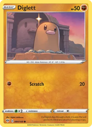 Diglett #84 · Darkness Ablaze Pokémon card