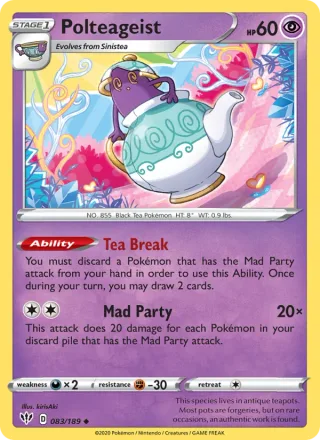 Polteageist #83 · Darkness Ablaze Pokémon card
