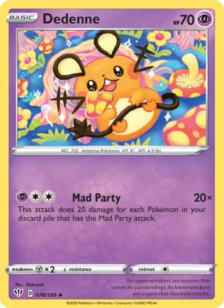 Dedenne #78 · Darkness Ablaze Pokémon card
