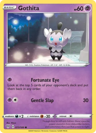 Gothita #73 · Darkness Ablaze Pokémon card