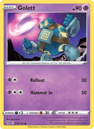 Golett #76 · Darkness Ablaze Pokémon card