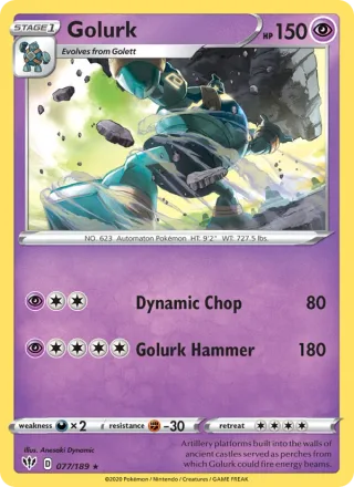 Golurk #77 · Darkness Ablaze Pokémon card