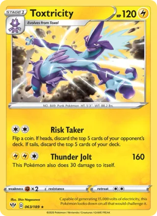 Toxtricity #63 · Darkness Ablaze Pokémon card