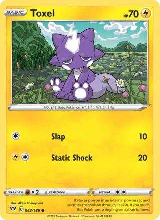 Toxel #62 · Darkness Ablaze Pokémon card