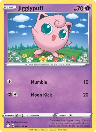 Jigglypuff #67 · Darkness Ablaze Pokémon card