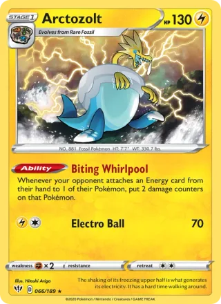 Arctozolt #66 · Darkness Ablaze Pokémon card