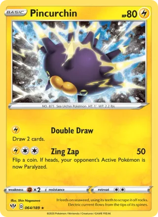 Pincurchin #64 · Darkness Ablaze Pokémon card