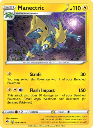 Manectric #59 · Darkness Ablaze Pokémon card