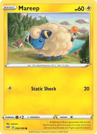 Mareep #55 · Darkness Ablaze Pokémon card