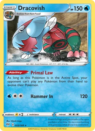Dracovish #53 · Darkness Ablaze Pokémon card