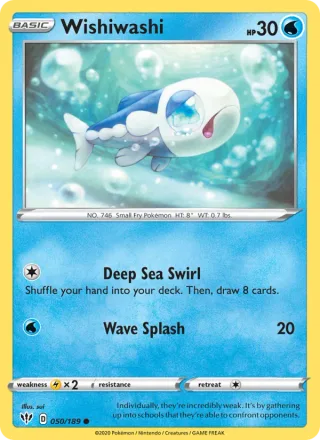Wishiwashi #50 · Darkness Ablaze Pokémon card