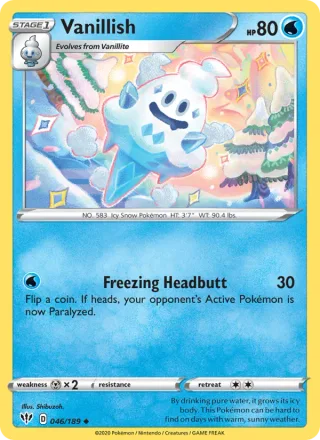 Vanillish #46 · Darkness Ablaze Pokémon card