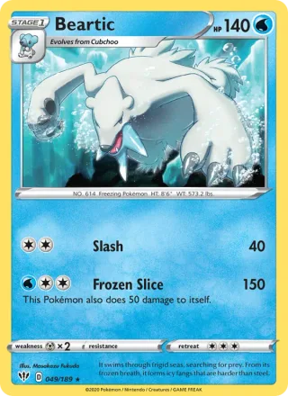 Beartic #49 · Darkness Ablaze Pokémon card