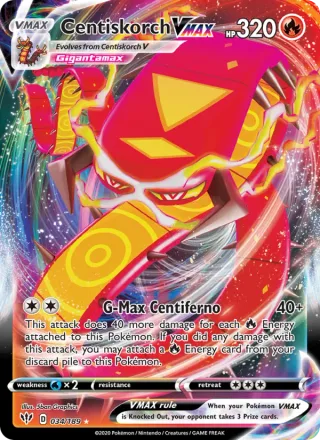 Centiskorch VMAX #34 · Darkness Ablaze Pokémon card