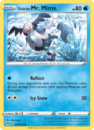 Galarian Mr. Mime #35 · Darkness Ablaze Pokémon card