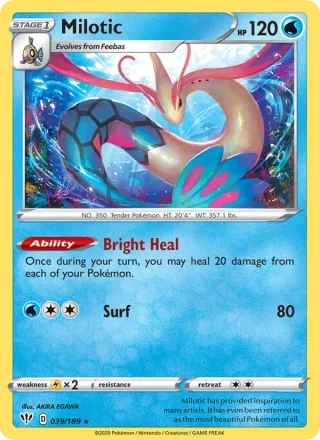 Milotic #39 · Darkness Ablaze Pokémon card