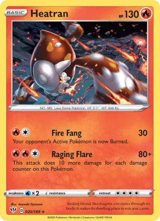 Heatran #25 · Darkness Ablaze Pokémon card