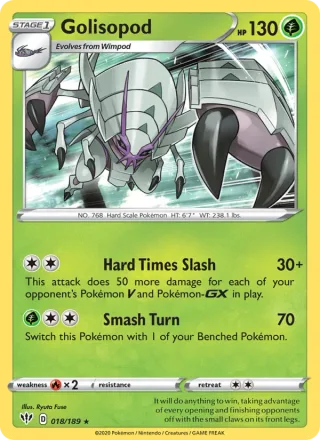 Golisopod #18 · Darkness Ablaze Pokémon card
