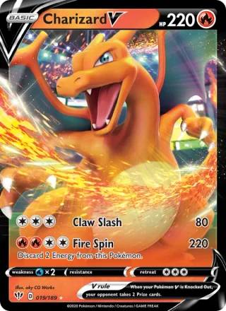 Charizard V #19 · Darkness Ablaze Pokémon card