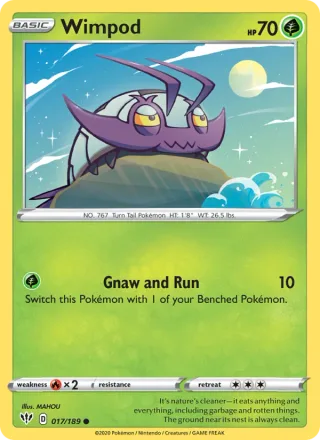 Wimpod #17 · Darkness Ablaze Pokémon card