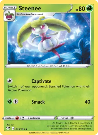Steenee #15 · Darkness Ablaze Pokémon card