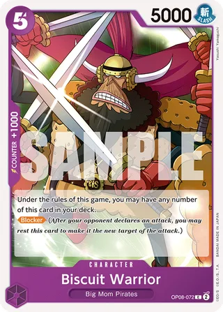 Biscuit Warrior #OP08-072 · Two Legends Pre-Release Cards One Piece card